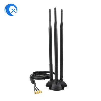 2.4G / 5G ثلاثي 7dBi الهوائي واي فاي بلوتوث اللاسلكي الموسع الهوائي المغناطيسي الصعود الهوائي مع RP-SMA ذكر