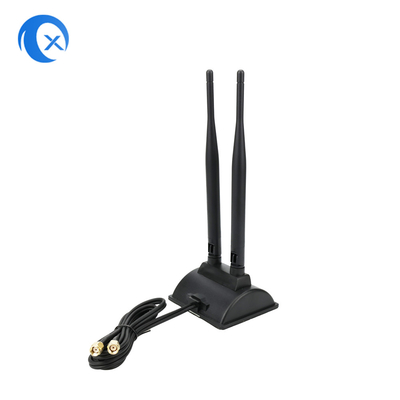 هوائي واي فاي 6dBi مع رابط RP-SMA الذكور 2.4GHz 5GHz القاعدة المغناطيسية المزدوجة النطاق لجهاز التوجيه اللاسلكي واي فاي PCI-E