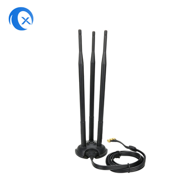 2.4G / 5G ثلاثي 7dBi الهوائي واي فاي بلوتوث اللاسلكي الموسع الهوائي المغناطيسي الصعود الهوائي مع RP-SMA ذكر