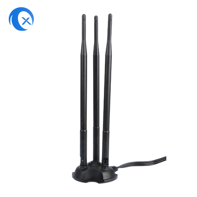 2.4G / 5G ثلاثي 7dBi الهوائي واي فاي بلوتوث اللاسلكي الموسع الهوائي المغناطيسي الصعود الهوائي مع RP-SMA ذكر