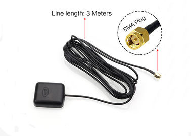 مكاسب عالية أسود GPS التنقل هوائي 1575.42MHZ Active 28 - 30dBi Gain For Car