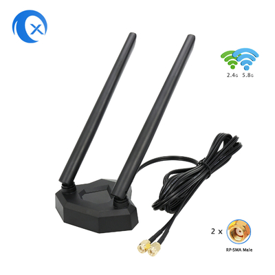 2.4 / 5.8g ثنائي النطاق 5dBi المغناطيسي جبل هوائي موسع واي فاي لبطاقة PCI PCI